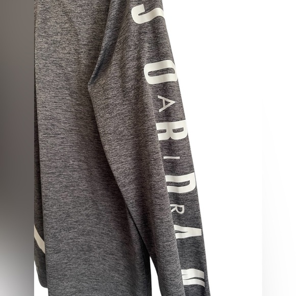 Air Jordan Dri-Fit Hoodie Boys Gray Long Sleeve Pullover Size 10/12 - Picture 6 of 9